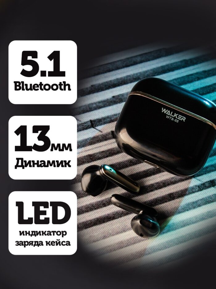 Наушники беспроводные WTS-55 с LED индикатором для Айфона и Андроид TWS Bluetooth гарнитура