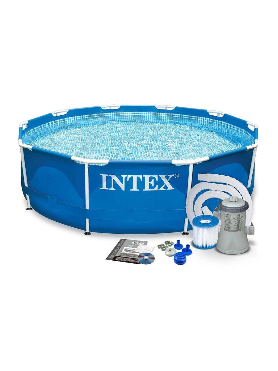 Бассейн INTEX 'Metal Fram Pool' каркасный SUPER-TOUGH фильтр-насос 1250 л/ч (4485 л. /305х76 см.)