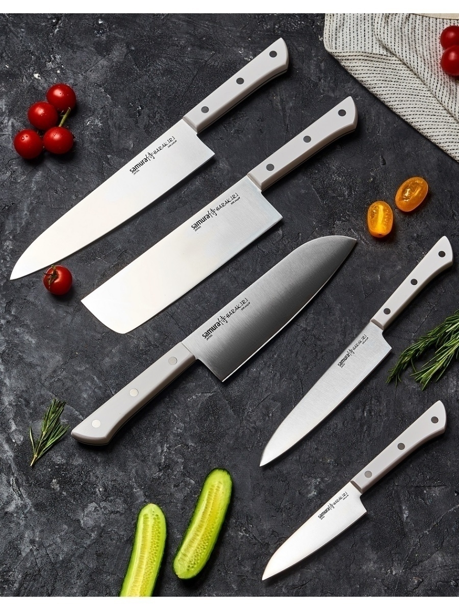Набор кухонных ножей универсальный Samura Harakiri SHR-0250 подарочный Ножи Самура- японская Сталь
