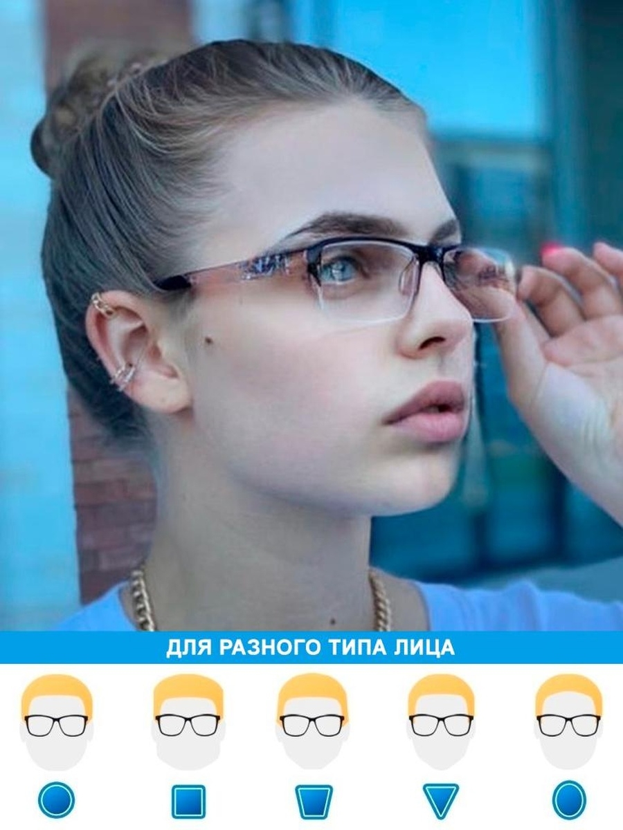 Готовые женские мужские очки корригирующие для зрения с диоптрией -1,00 для чтения в чехле