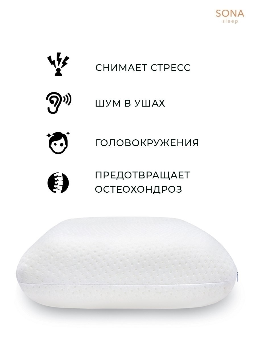 Подушка ортопедическая / подушка анатомическая с эффектом памяти для сна взрослых, детей, беременных
