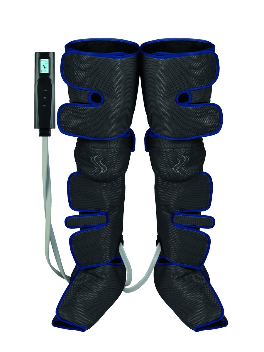 Компрессионный лимфодренажный массажер для ног, стоп, икр, бедер и голени с прогревом коленей